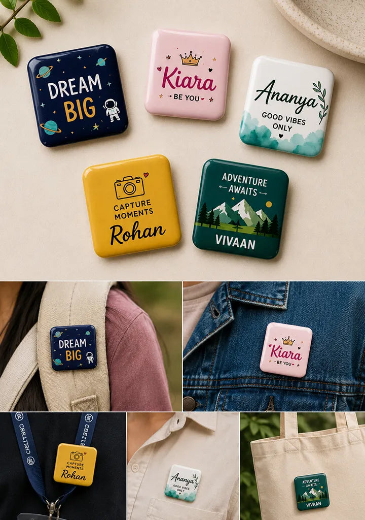 Plastic Square Pin badges