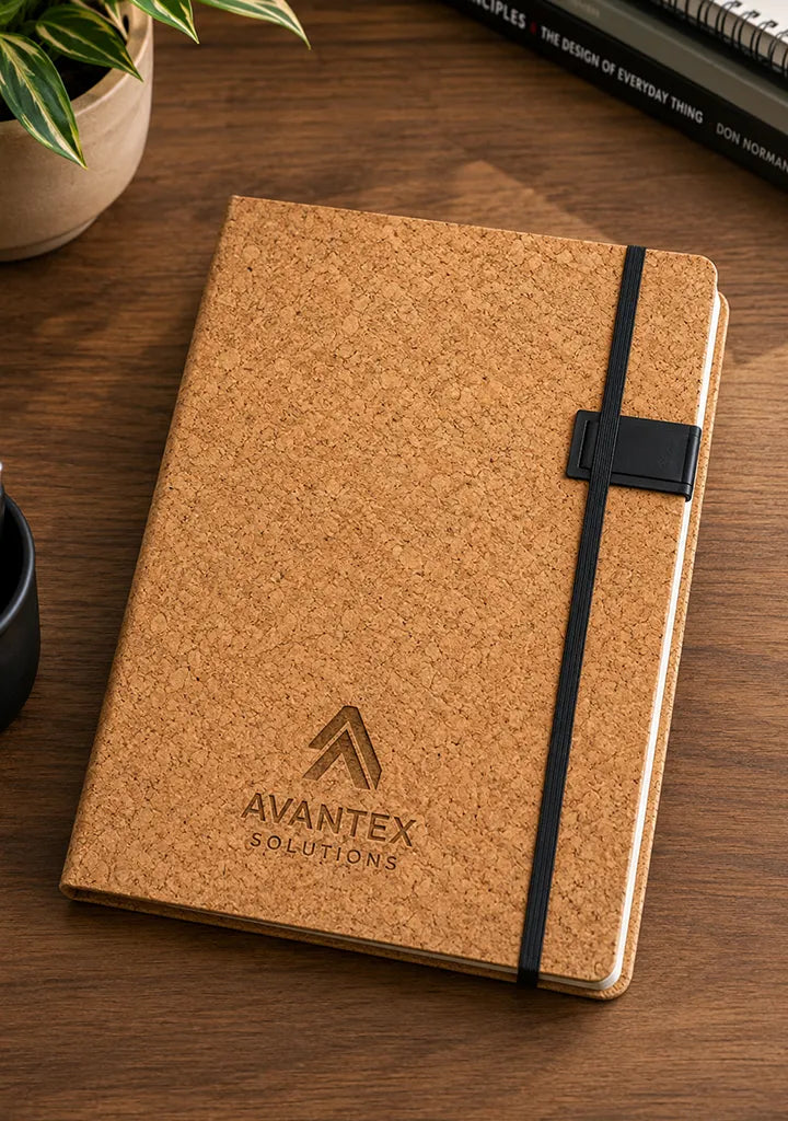 Cork Eco friendly Elastic Fastener A5 notebook