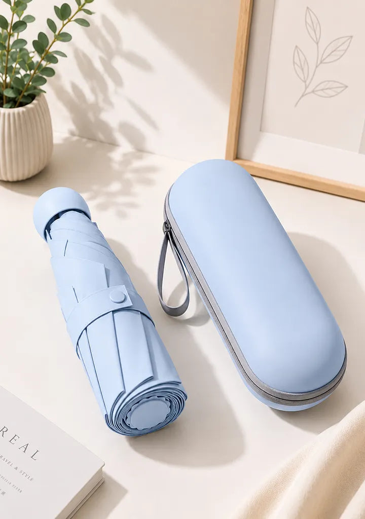 Mini Capsule Umbrella with Hard Case
