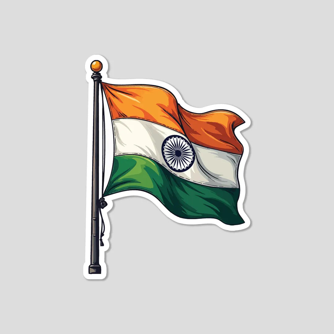 Indian Flag With Pole