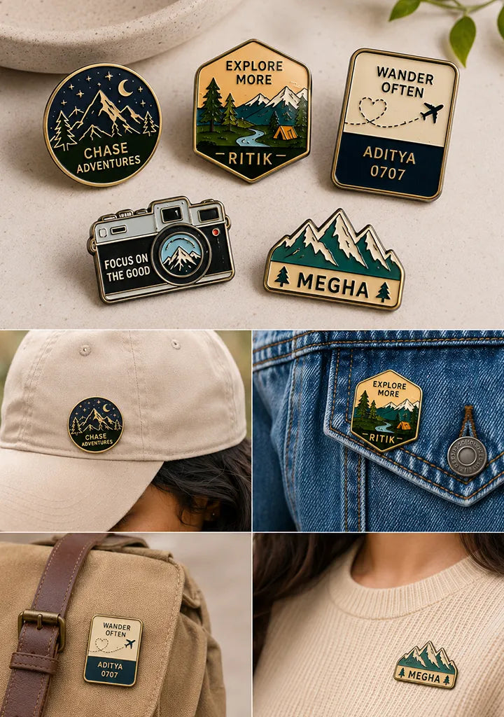 Enamel metal pin badges