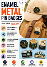 Enamel metal pin badges