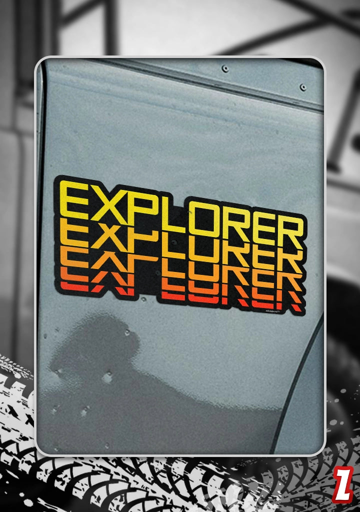 Explorer Sticker Logo Explorer - Reflective Bumper Sticker | Zatags