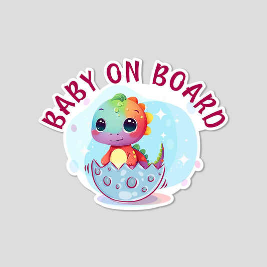 Dino Egg Baby On Board (Big Sticker)