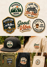 Heat press embroidery patches