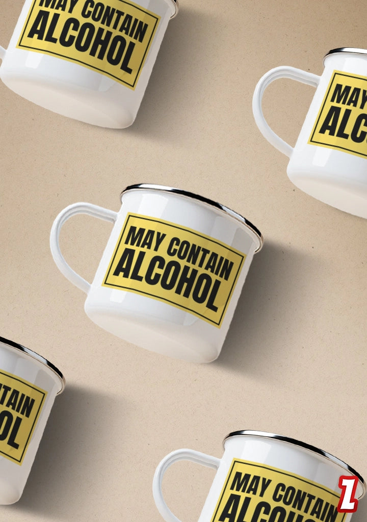 May Contain Alcohol (Yellow Edition) Enamel Mug| Zatags